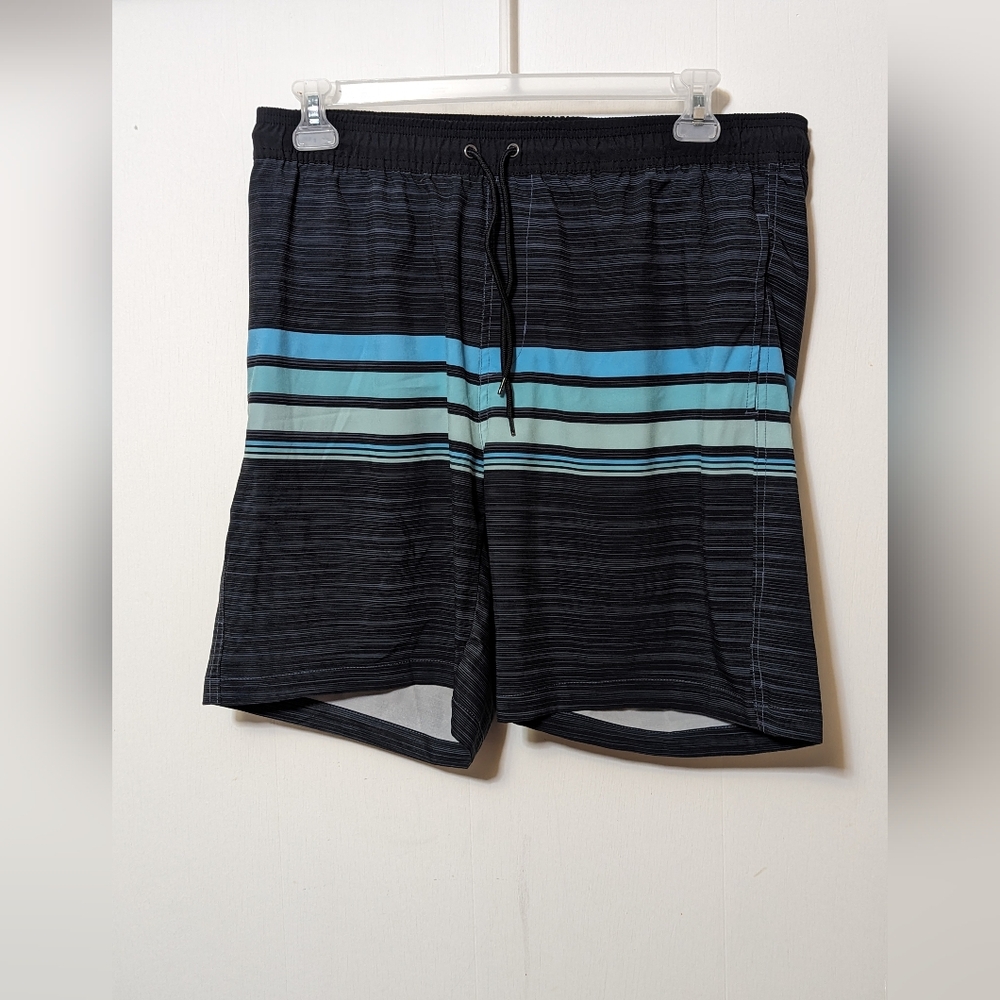 Men's Hot Coals Unlined Swim Shorts Trunks Swimsuit Striped Size XL